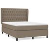 vidaXL Cama com molas/colch&atilde;o 140x190 cm tecido castanho-acinzentado