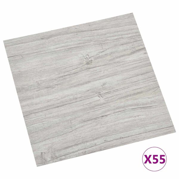 vidaXL Pranchas de Piso 55 pcs Cinzento-claro 5,11 m&sup2; PVC