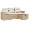 vidaXL 4 pcs conjunto de sof&aacute;s para jardim c/ almofad&otilde;es vime PE bege