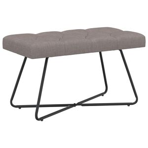 vidaXL Banco com bot&otilde;es estofados Cinzento-acastanhado 80 x 40 x 46 cm