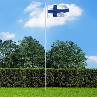 vidaXL Bandeira da Finlândia com mastro de alumínio 6,2 m