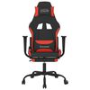 vidaxL Cadeira de gaming c/ apoio para os p&eacute;s tecido preto e vermelho