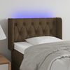 vidaXL Cabeceira de cama c/ luzes LED tecido 83x16x78/88 cm castanho