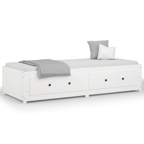 vidaXL Sof&aacute;-cama sem colch&atilde;o 80x200 cm madeira de pinho maci&ccedil;a branco
