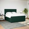 vidaXL Cama com molas/colch&atilde;o 200x200 cm veludo verde-escuro