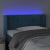 vidaXL Cabeceira de cama c/ luzes LED veludo 93x16x78/88cm azul-escuro