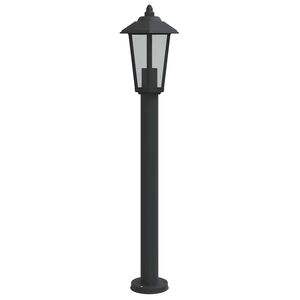 vidaXL Candeeiro de ch&atilde;o para exterior 80 cm a&ccedil;o inoxid&aacute;vel preto