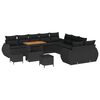 vidaXL Conjunto de Sof&aacute; de Jardim 13 unid. Preto vime PE