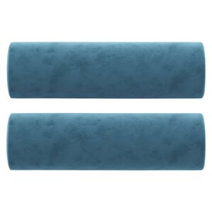 vidaXL Almofadas decorativas 2 pcs &Oslash;15x50 cm veludo azul