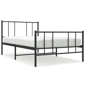 vidaXL Estrutura de cama com cabeceira e p&eacute;s 80x200 cm metal preto