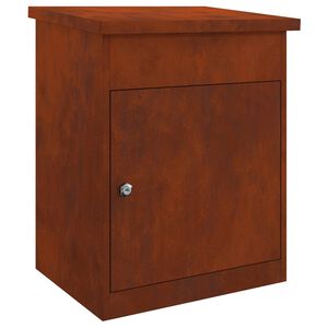 vidaXL Caixa para entrega de pacotes com porta Ferro Enferrujado