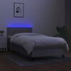 vidaXL Cama box spring c/ colch&atilde;o e LED 80x200 cm tecido cinza-claro