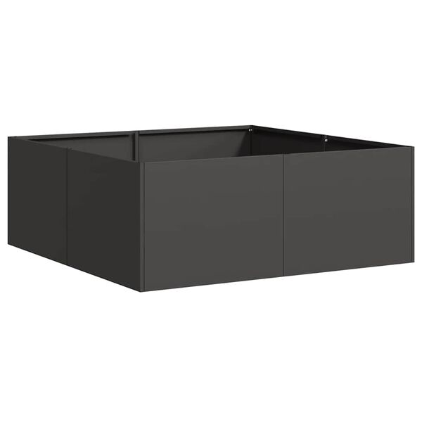 vidaXL Vaso/floreira 80x80x30 cm a&ccedil;o preto