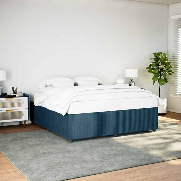 vidaXL Estrutura de cama 180x200 cm veludo azul