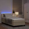 vidaXL Cama Box com colch&atilde;o com led Creme 90 x 190 cm tecido