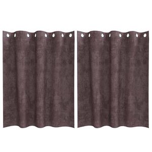 vidaXL Cortinas de Veludo 2 unid. Castanho 140 x 140 cm Veludo
