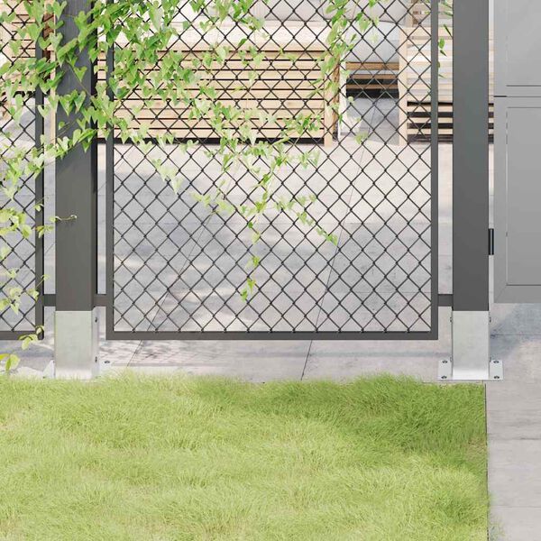 vidaXL Bases de poste quadradas 4 pcs prata 81x81 mm aço galvanizado