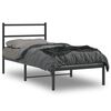 vidaXL Estrutura de cama com cabeceira 90x190 cm metal preto