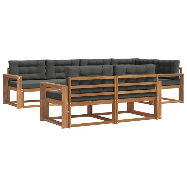 vidaXL Conjunto de Sof&aacute;s para Exterior 7 pcs Natural e Antracite