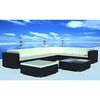 vidaXL 8 pcs conjunto lounge de jardim c/ almofad&otilde;es vime PE preto
