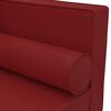 vidaXL Chaise longue + almofad&otilde;es/rolo couro artificial vermelho tinto