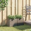 vidaXL Vaso/floreira de jardim 2 pcs 36x30x32 cm vime PE cinzento