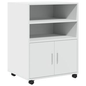 vidaXL M&oacute;vel com rodas 60x48x81 cm derivados de madeira branco