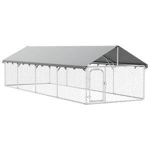 vidaXL Canil de exterior com telhado 600x200x150 cm