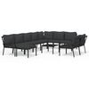 vidaXL 11 pcs conjunto lounge de jardim a&ccedil;o c/ almofad&otilde;es cinzentos