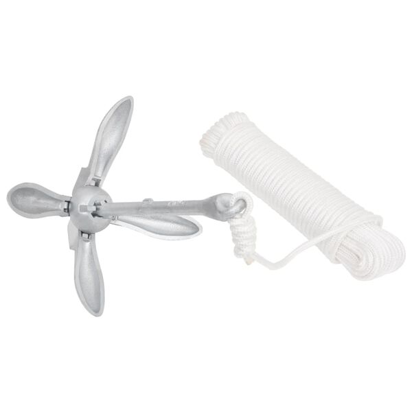 vidaXL Âncora dobrável corda 4 kg ferro fundido galvanizado a quente