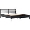 vidaXL Estrutura de cama 150x200 cm derivados de madeira/metal preto