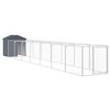 vidaXL Casota para c&atilde;es com telhado a&ccedil;o galvanizado antracite