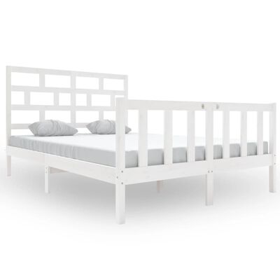 vidaXL Estrutura de cama 120x200 cm madeira de pinho maciça branco