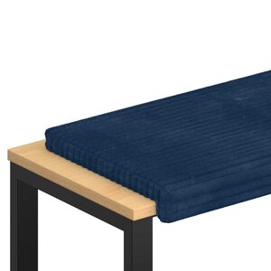 vidaXL Almofada de Banco Veludo Cotel&ecirc; Azul Marinho Profundidade 35 cm