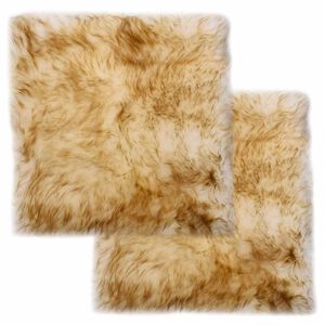 vidaXL Almofadas cadeira 2 pcs 40x40cm pele carneiro castanho mesclado
