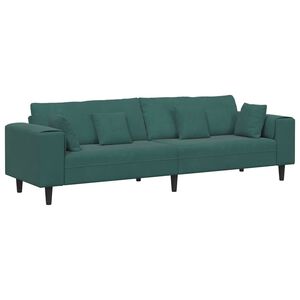 vidaXL Sof&aacute; com almofada Verde Escuro 250 x 77 x 76 cm Veludo