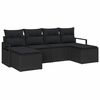 vidaXL Conjunto de Sof&aacute;s 6 unid. Preto vime PE