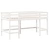 vidaXL Cama alta c/ escada e telhado 90x190 cm pinho maciço branco