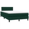 vidaXL Cama com molas/colch&atilde;o 120x220 cm veludo verde-escuro