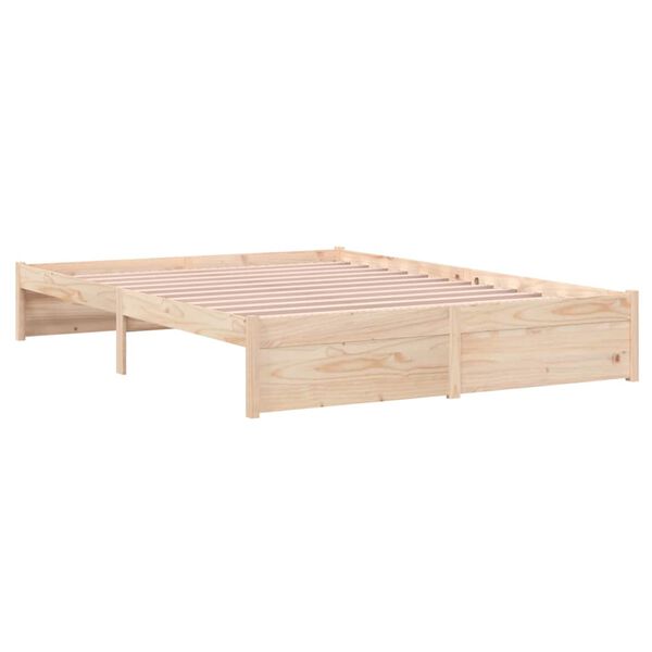 vidaXL Estrutura de cama 140x190 cm madeira maci&ccedil;a