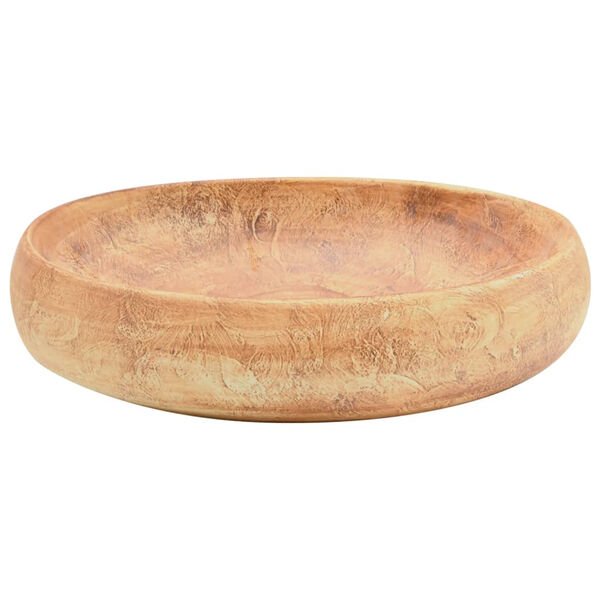 vidaXL Lavatório de bancada oval 59x40x15 cm cerâmica castanho