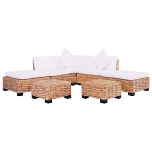 vidaXL Conjunto de sof&aacute;s 18 pcs vime genu&iacute;no