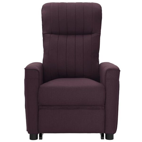 vidaXL Poltrona elevatória de massagens tecido roxo