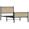 vidaXL Estrutura de cama sem colchão 80x200 cm metal carvalho sonoma