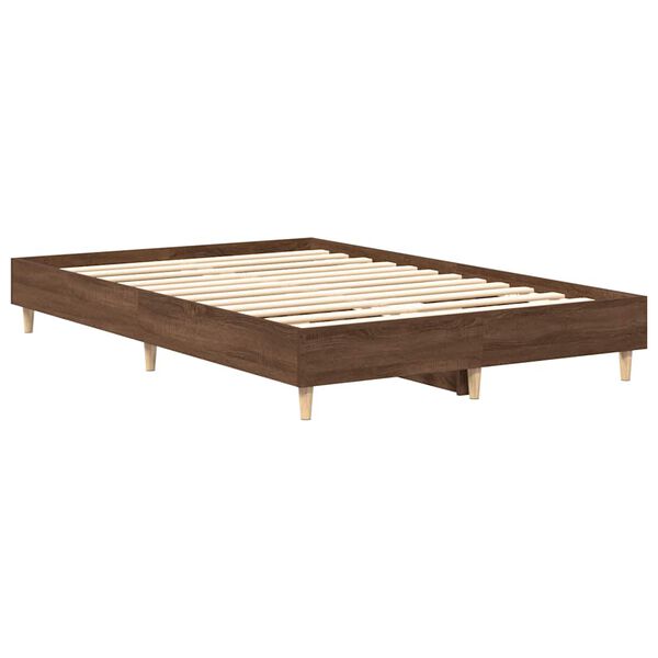 vidaXL Estrutura de cama sem colchão 135x190cm carvalho castanho