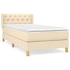 vidaXL Cama com molas/colch&atilde;o 80x200 cm tecido cor cr&egrave;me