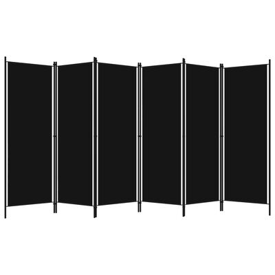 vidaXL Divisória de quarto com 6 painéis 300x180 cm preto