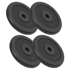 vidaXL Discos de muscula&ccedil;&atilde;o 4 pcs 4x7,5 kg ferro fundido