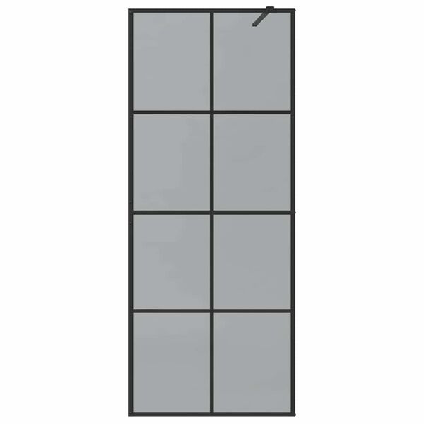vidaXL Parede de Chuveiro Walk-in Preto 80 x 195 cm vidro temperado