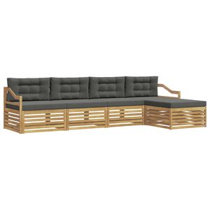 vidaXL Conjunto de Sof&aacute;s para Exterior 5 unid. Branco e Antracite